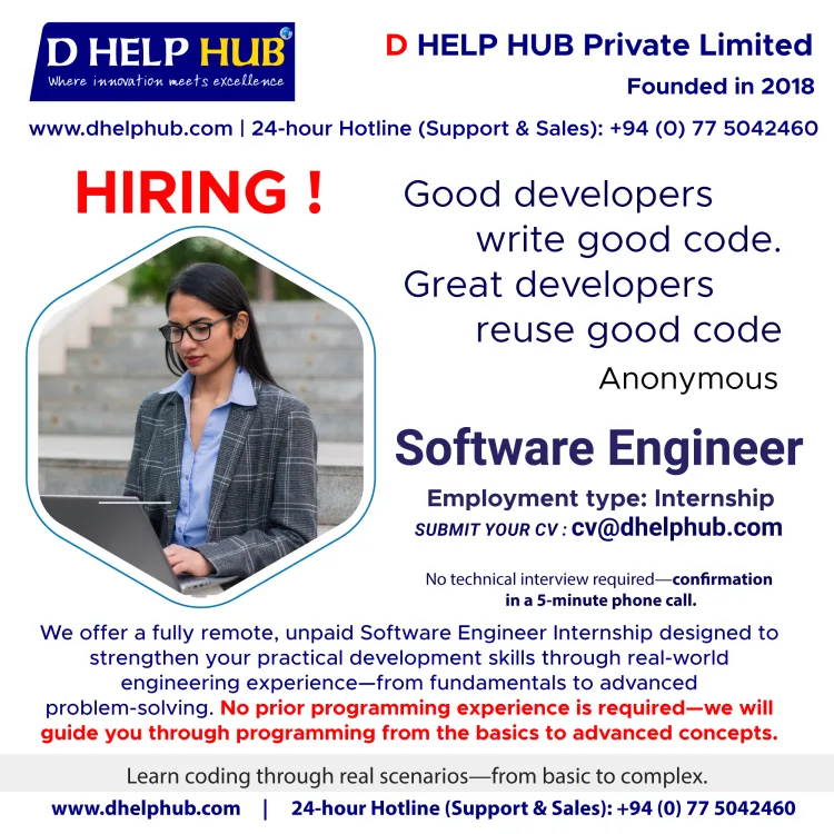 Job poster for Software Engineer - Intern