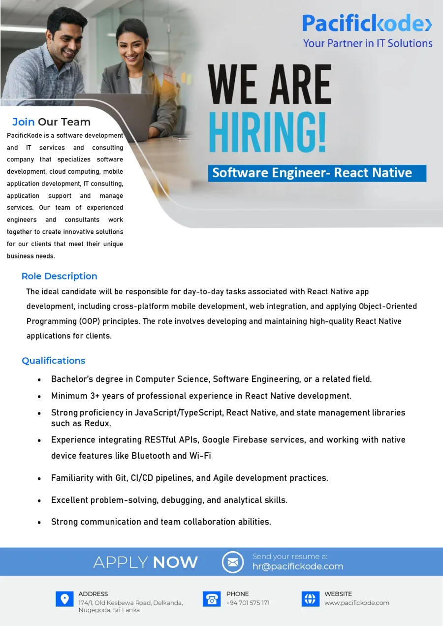Software Engineer - React Native - ITPro.lk