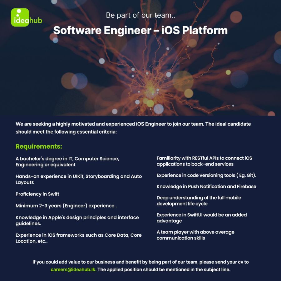 Software Engineer - iOS Platform - ITPro.lk