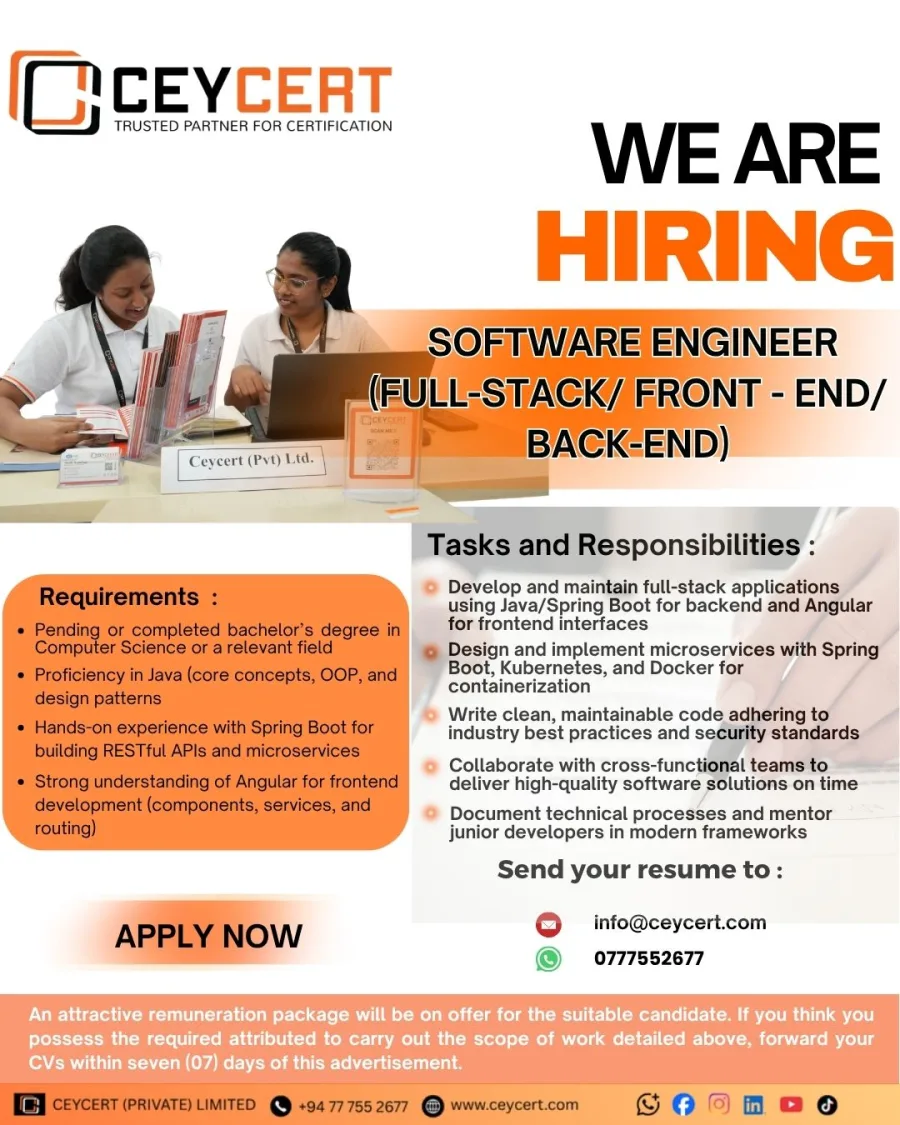 Job poster for Software Engineer