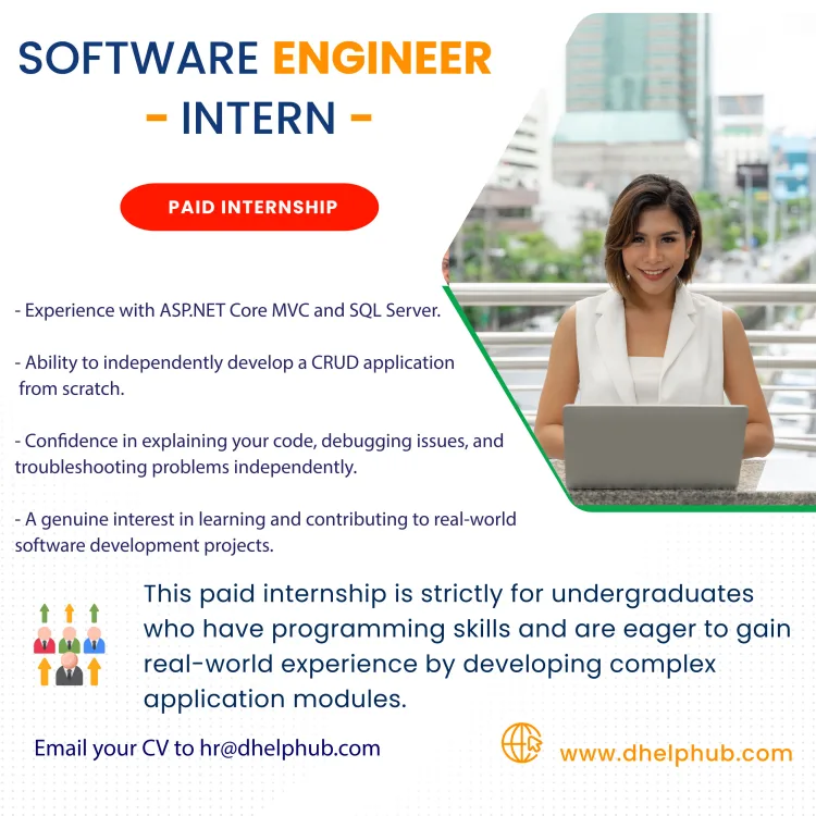 Job poster for Software Engineer Intern - .NET Developer