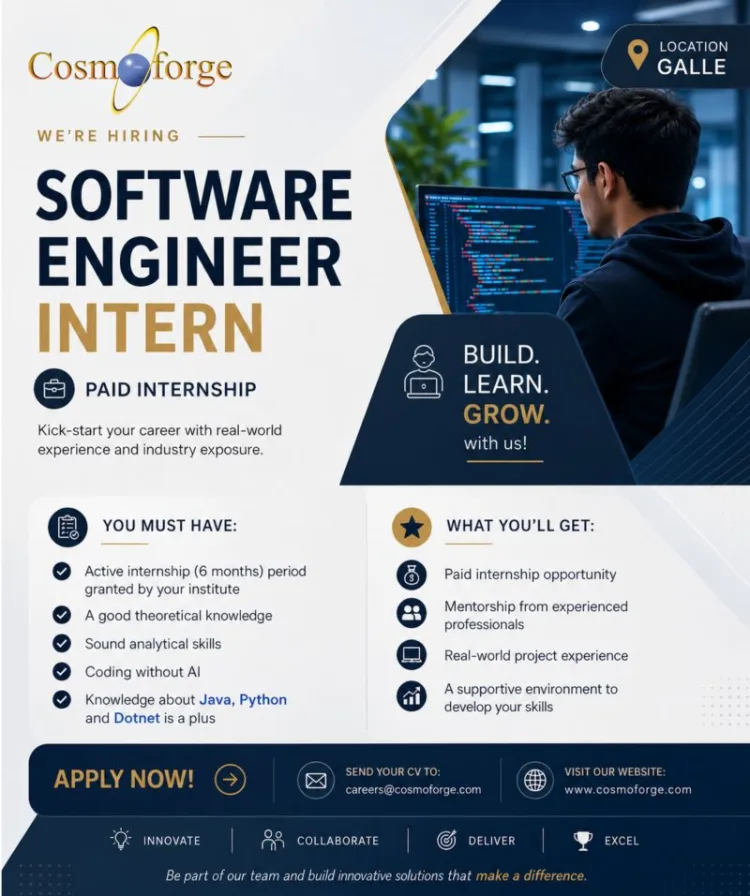 Job poster for Software Engineer Intern