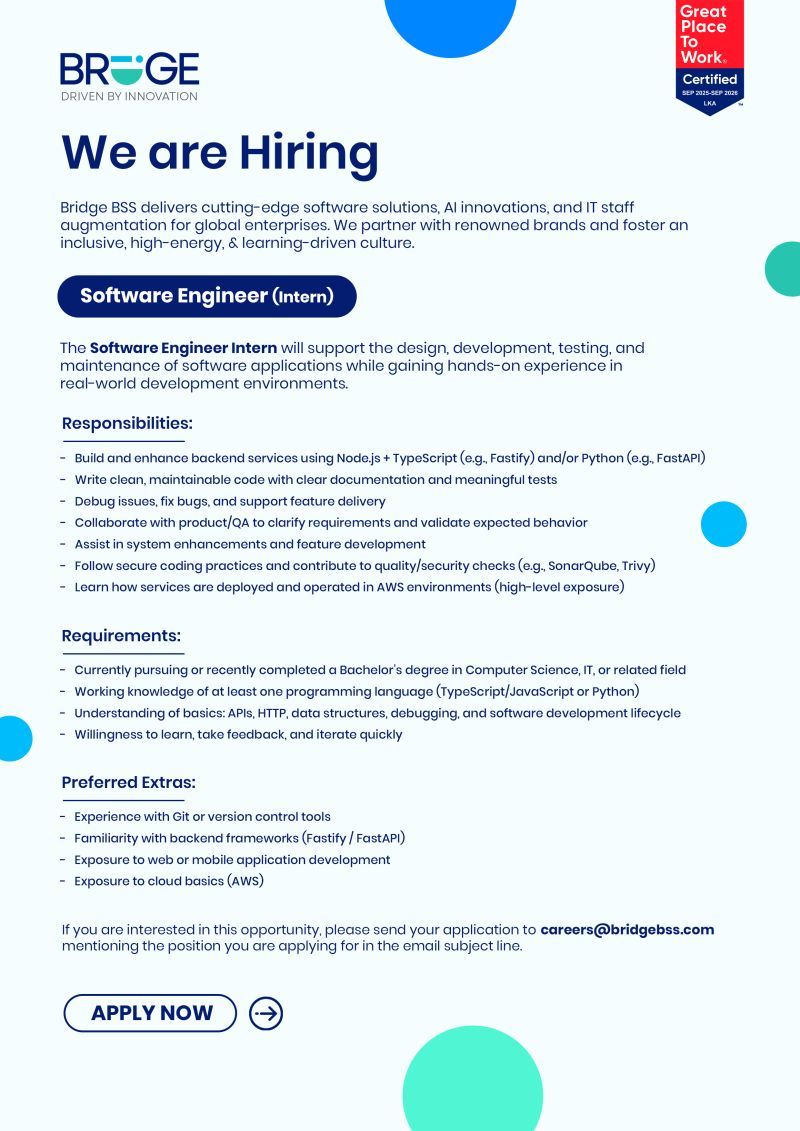 Software Engineer (Intern) - ITPro.lk