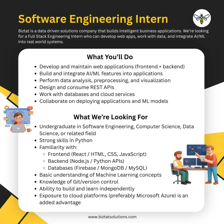 Job poster for Software Engineering Intern