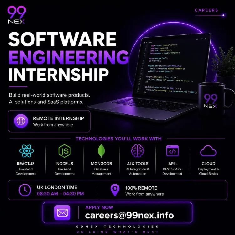 Job poster for Software Engineering Internship