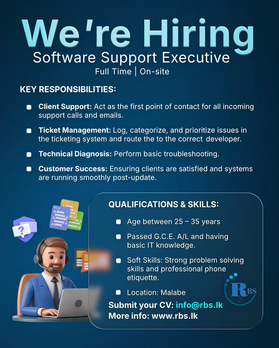 Job poster for Software Support Executive