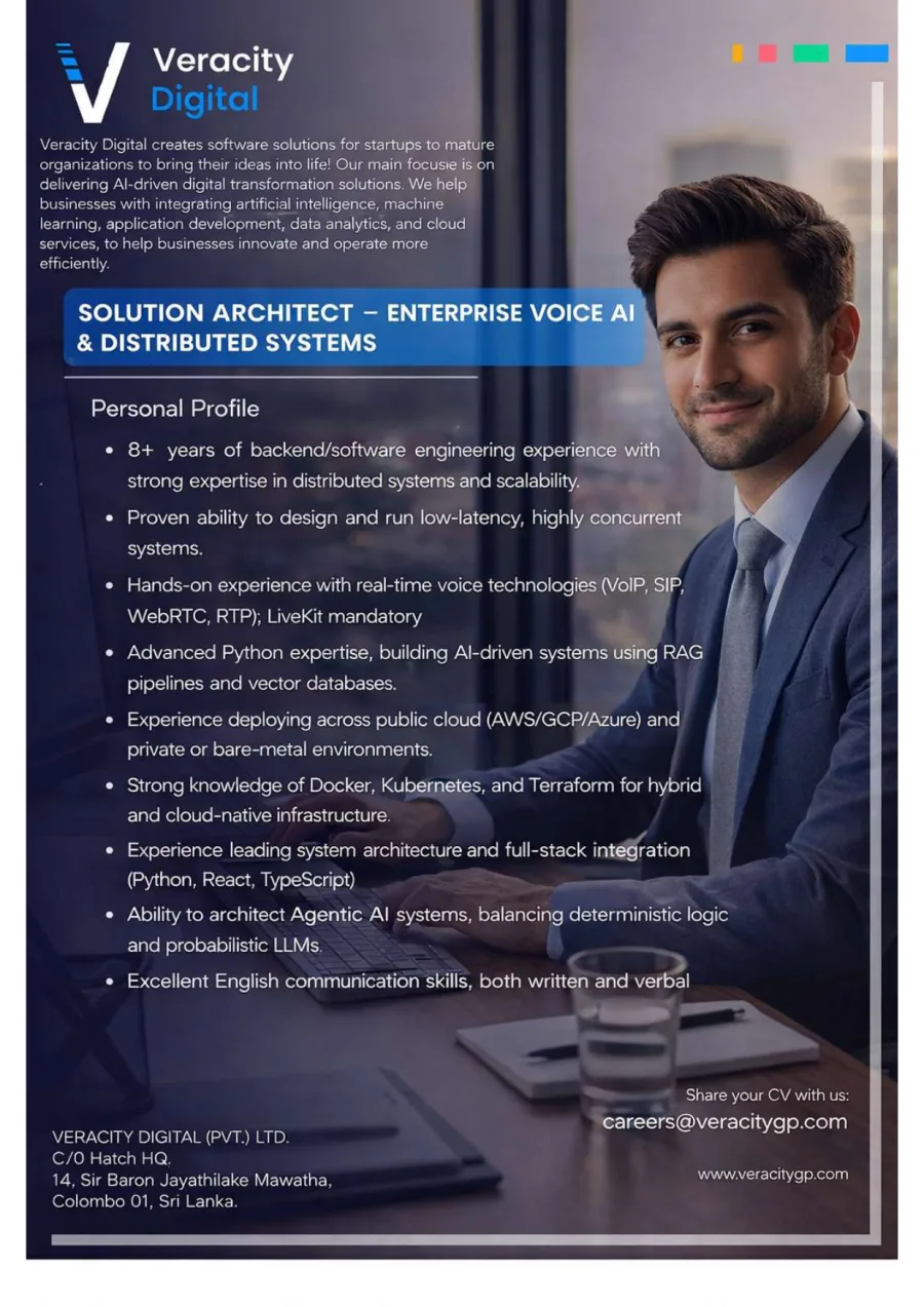 Job poster for Solution Architect - Enterprise Voice AI & Distributed Systems