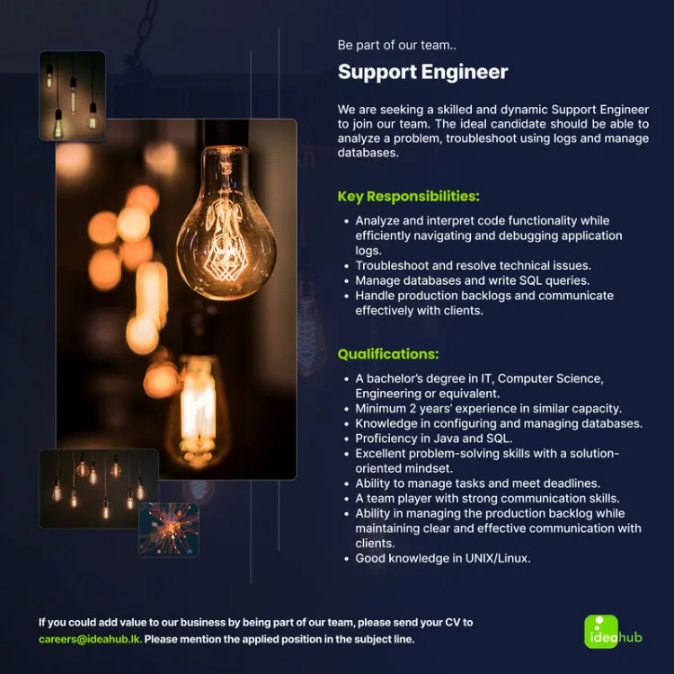 Job poster for Support Engineer