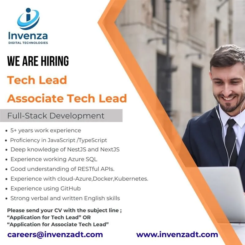Job poster for Tech Lead / Associate Tech Lead