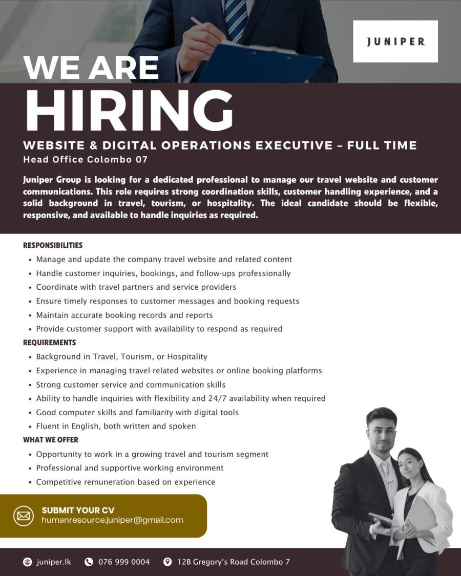 Travel Operations & Website Coordinator - ITPro.lk