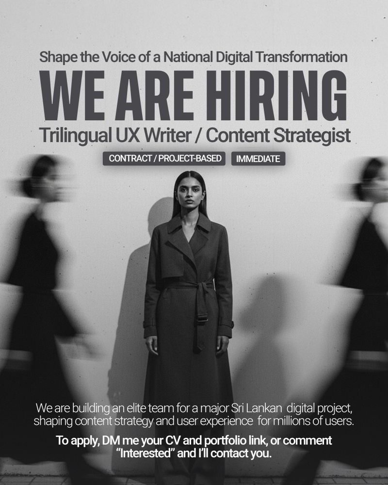 Trilingual UX Writer / Content Strategist - ITPro.lk