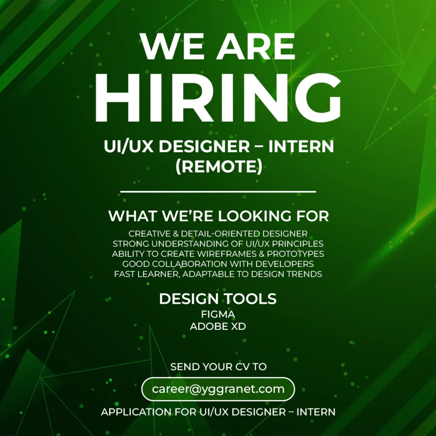 Job poster for UI/UX Designer - Intern