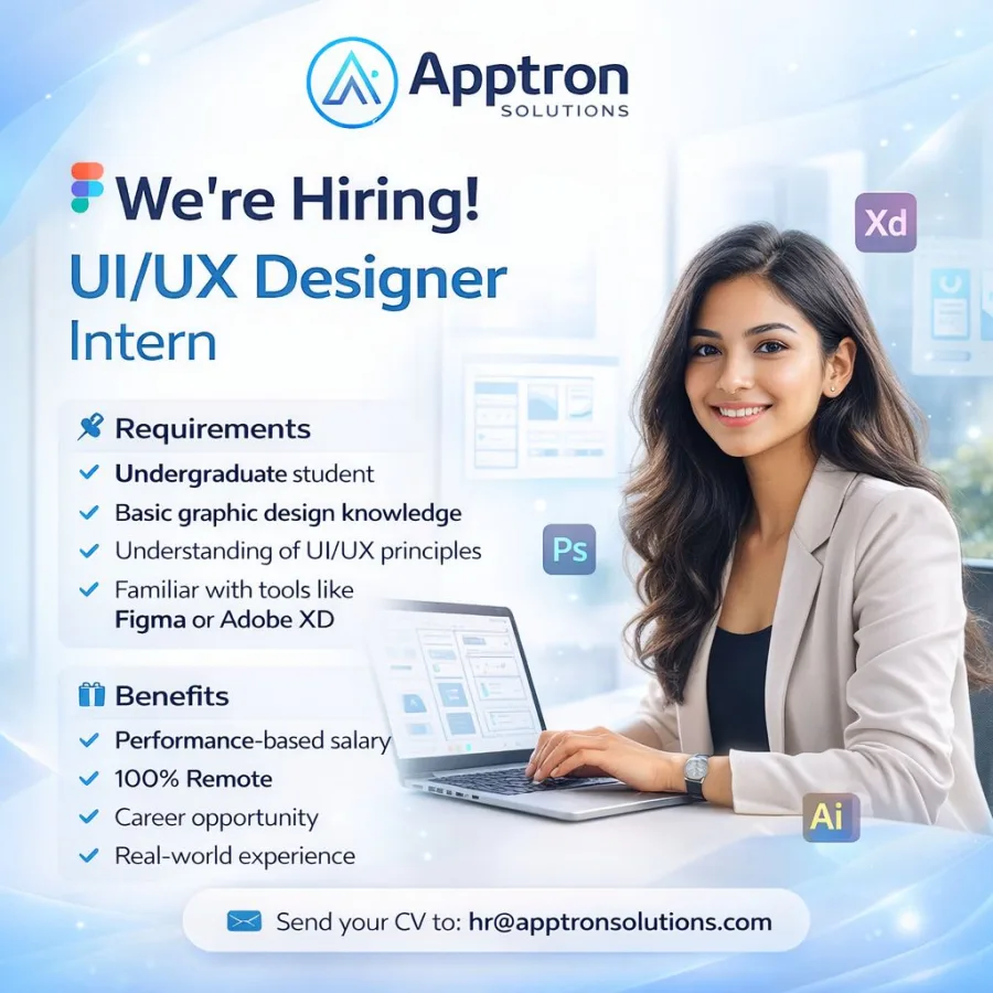 Job poster for UI/UX Designer Intern