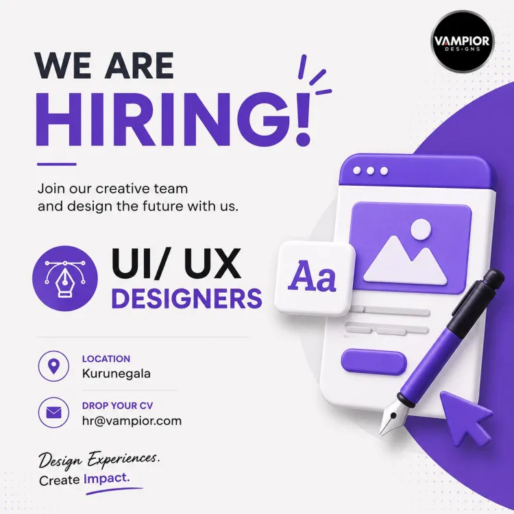 Job poster for UI/UX Designer Intern