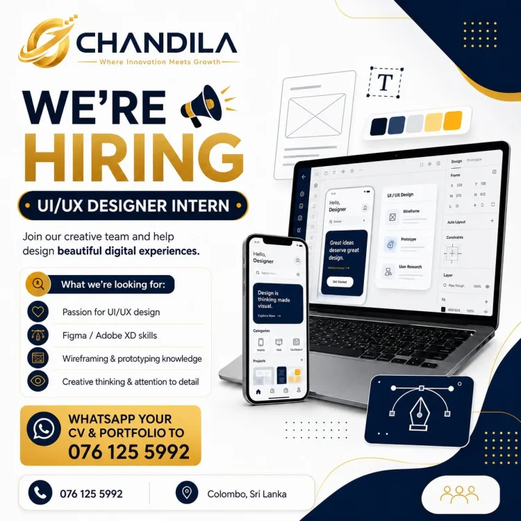 Job poster for UI/UX Designer Intern
