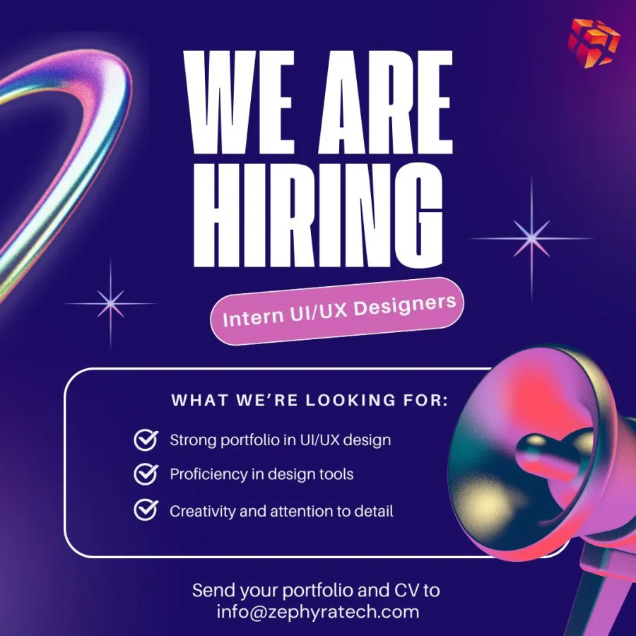Job poster for UI/UX Intern