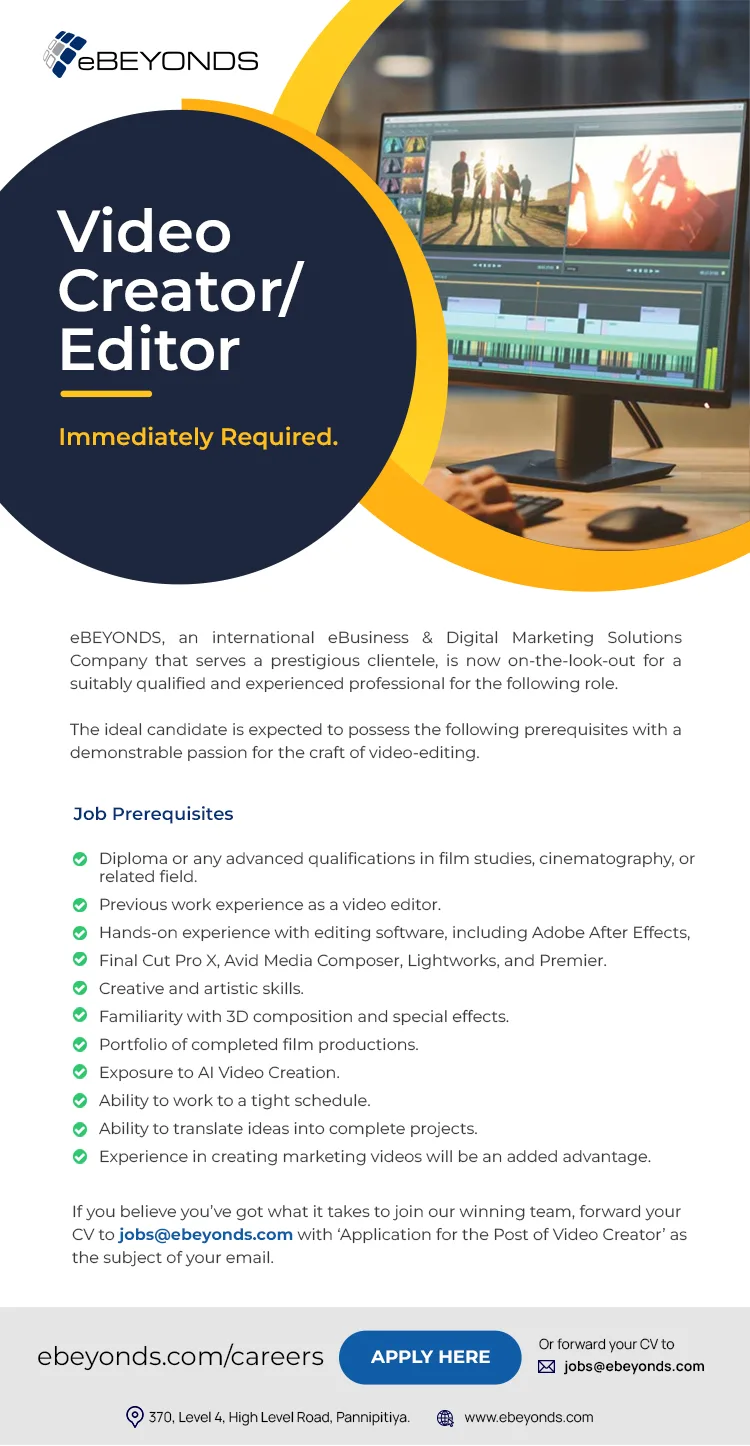 Job poster for Video Creator/Editor