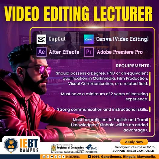 Video Editing Lecturer - ITPro.lk