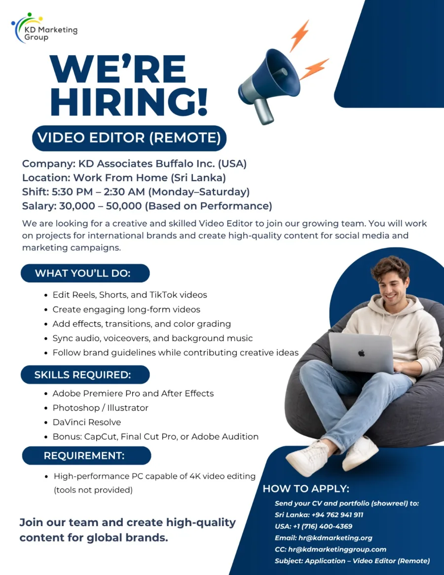 Job poster for Video Editor (Remote)