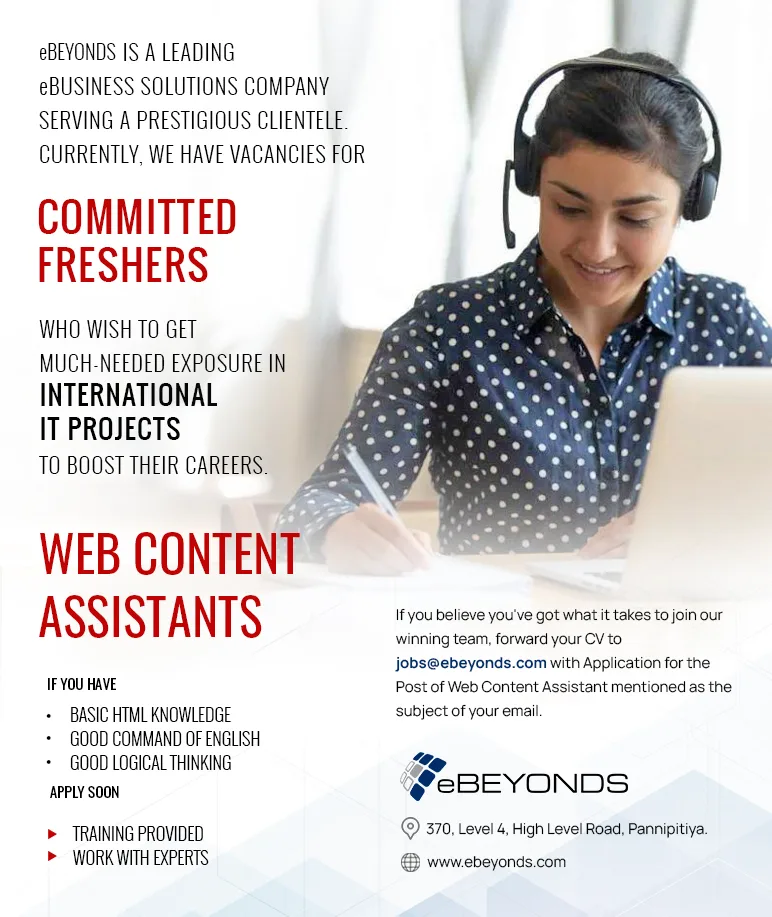 Job poster for Web Content Assistant