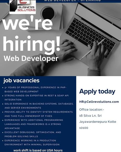 Job poster for Web Developer