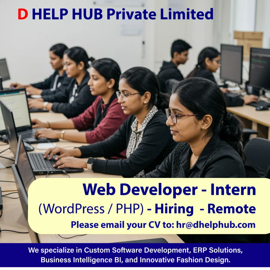 Job poster for Web Developer Intern (WordPress / PHP)