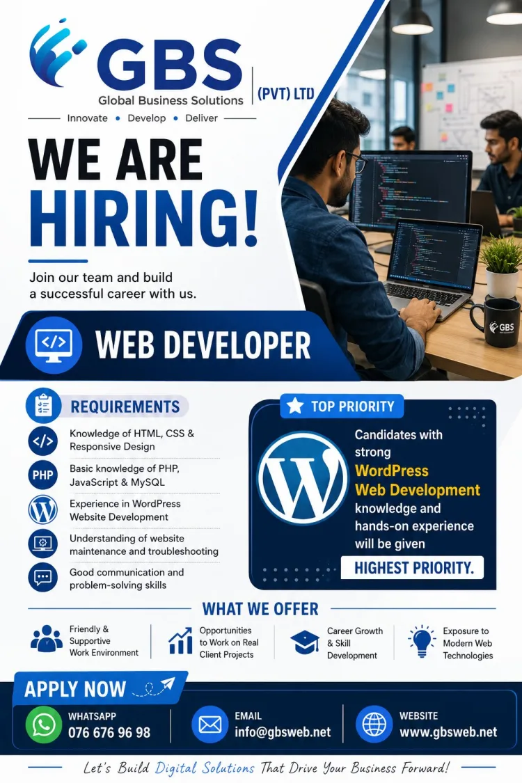 Job poster for WordPress Developer/Designer