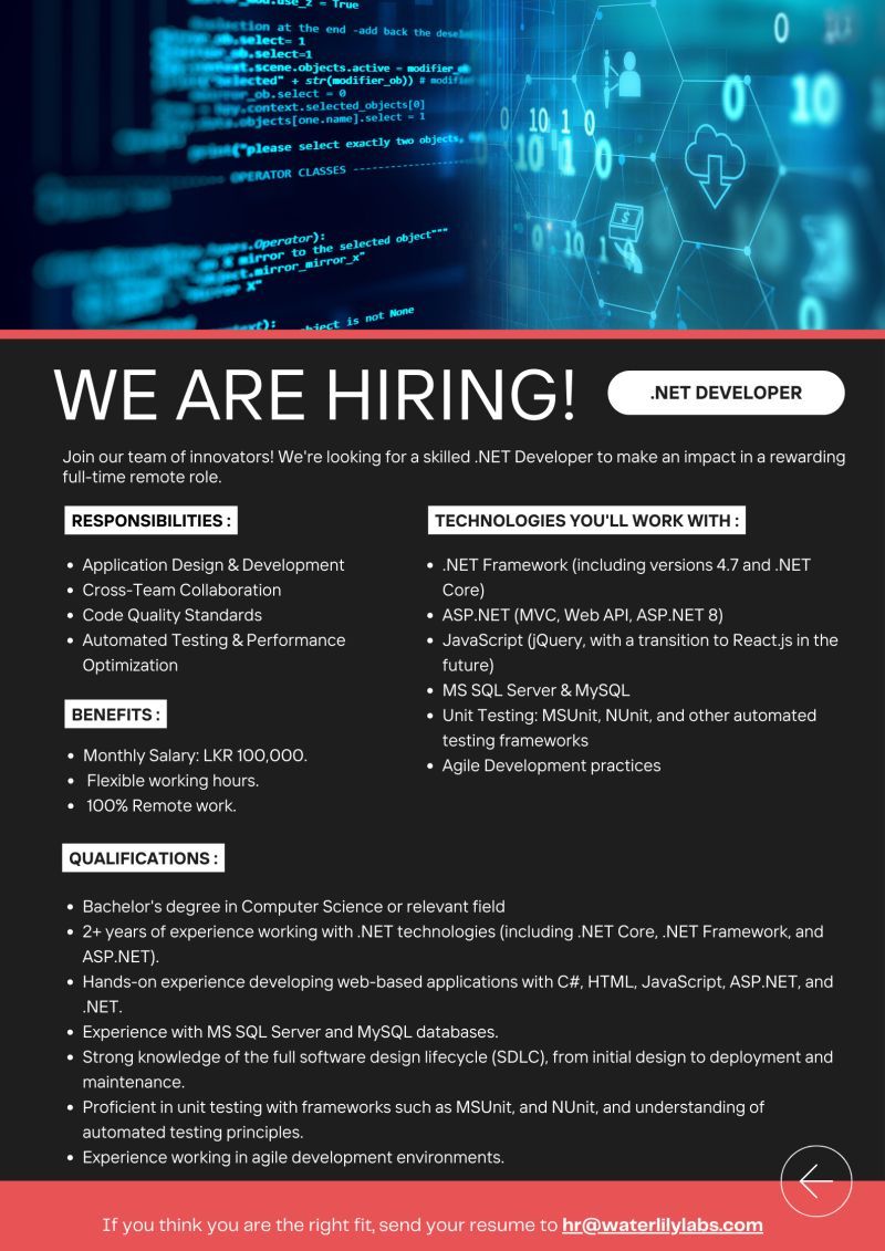 .NET Developer - ITPro.lk